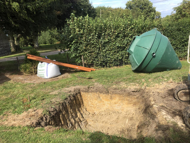 Hole digging for a new Sewage Treatment Plant near Heathfield