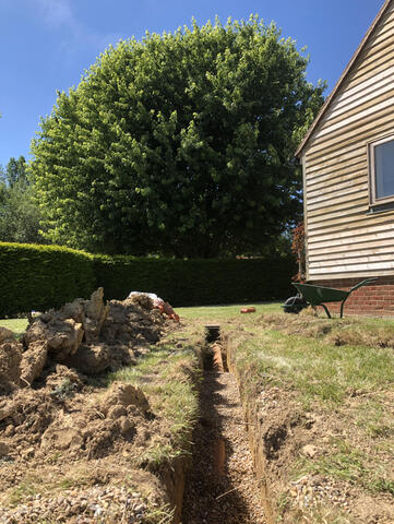Inlet pipework to replace the existing pipework for a defunct Septic Tank to be replaced with a Sewage Treatment Plant