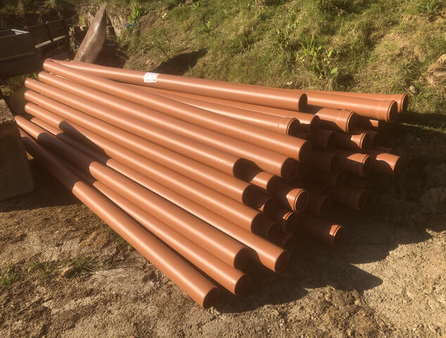 A fresh delivery of pipe ready to be installed in a property near you